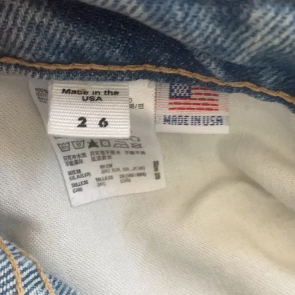 AMERICAN APPAREL HIGH WAISTED LIGHT BLUE DENIM 24” WAIST - Picture 3 of 5